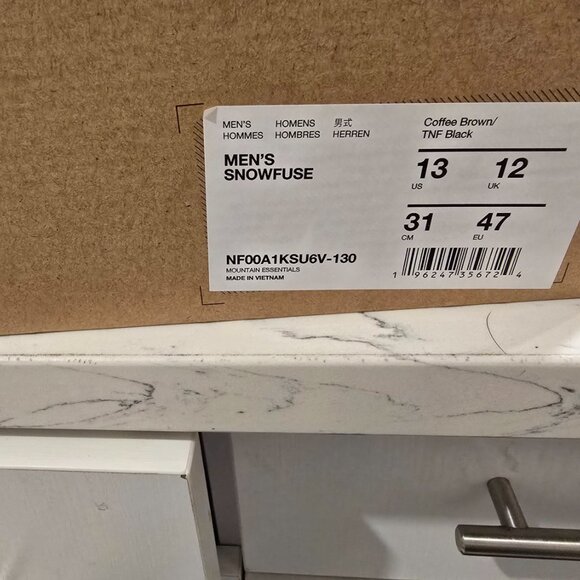 The North Face Men's Snowfuse Boot Boots Size 13 Coffee Brown / TNF Black NEW - Picture 10 of 10